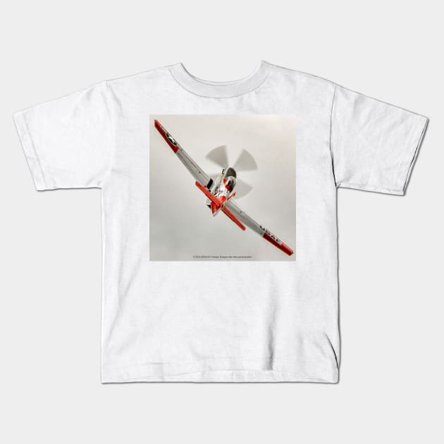 P-51D Mustang Climbing Bank Kids T-Shirt by acefox1